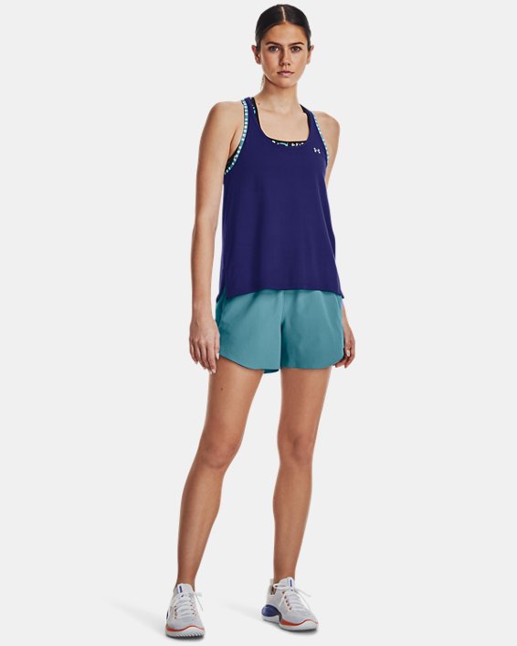 Shorts tejidos de 13 cm UA Flex para mujer, Blue, pdpMainDesktop image number 2